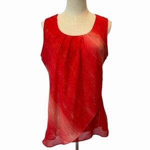 NEW Ispiri Ladies Sheer Red  Sleeveless Tank Top